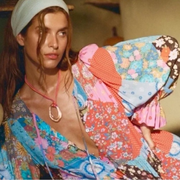 Spell Multicolor Bohemian Maxi Dress Size S - Picture 3 of 5